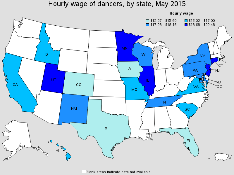 hourly wage dancers blue